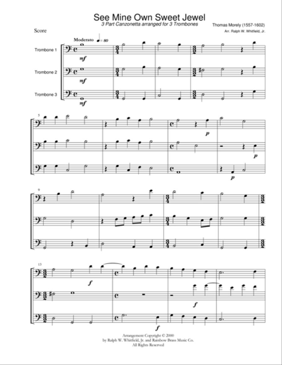 See Mine Own Sweet Jewel Brass Ensemble scores gallery preview page 1