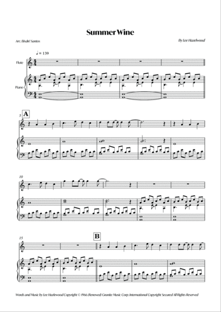 Summer Wine Flute Solo scores gallery preview page 2