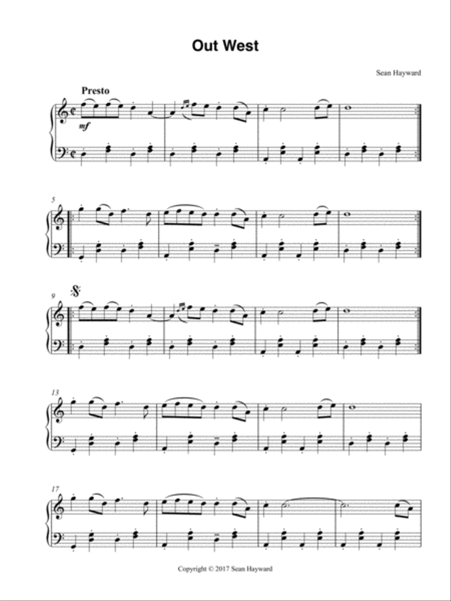 Out West Piano Solo scores gallery preview page 1