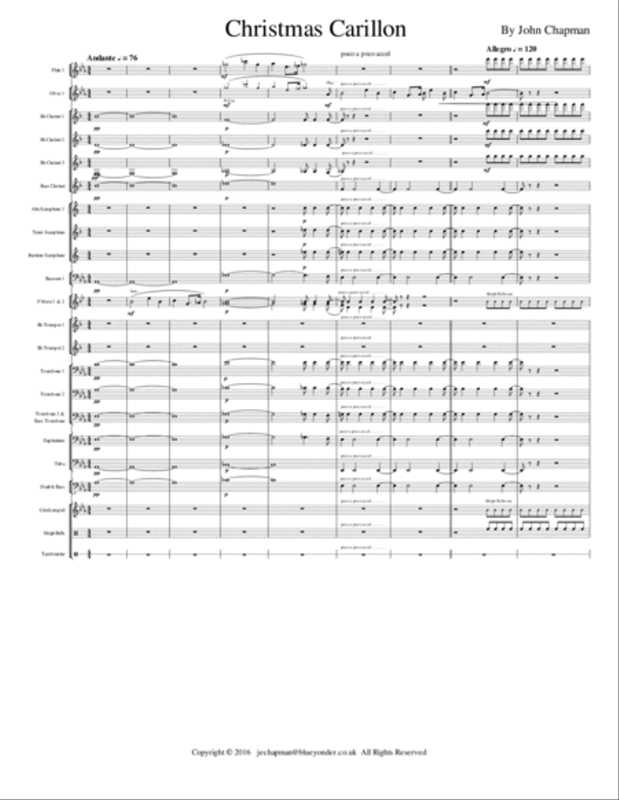 Christmas Carillon for Concert Band Concert Band scores gallery preview page 1