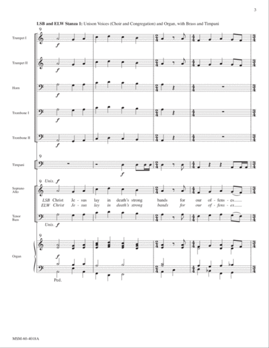 Christ Jesus Lay in Death's Strong Bands Choir scores gallery preview page 3