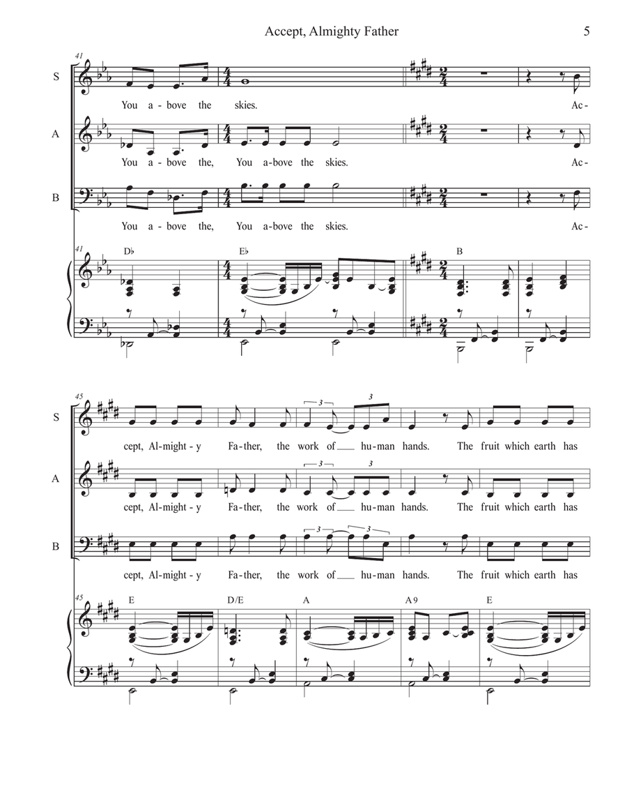 Accept, Almighty Father (Vocal Trio - (SAB) 3-Part scores gallery preview page 5
