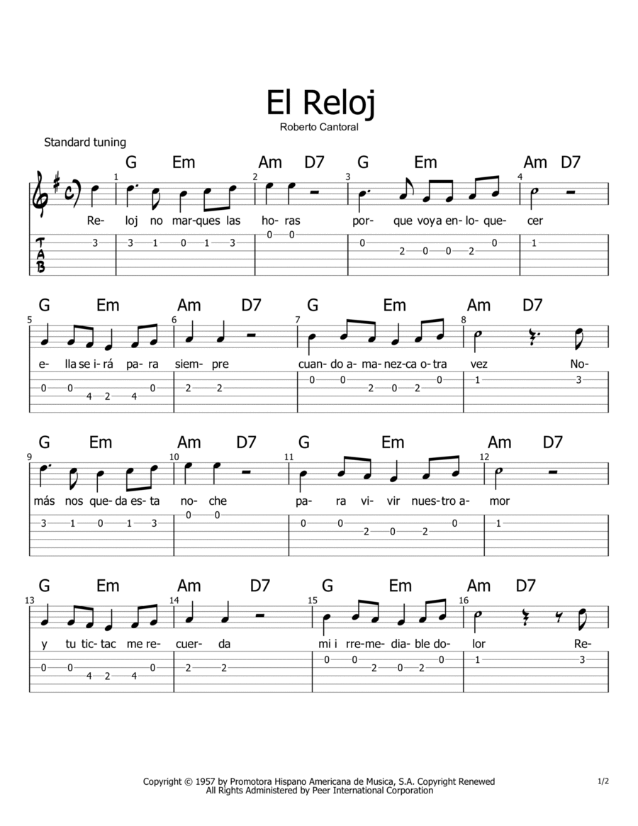 Roberto Cantoral Sheet Music to download and print