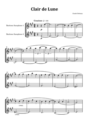 Clair de Lune by Debussy - Baritone Saxophone Duet