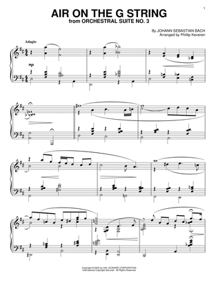 Book cover for Air On The G String [Jazz version] (arr. Phillip Keveren)