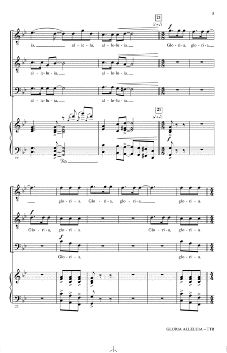 Gloria Alleluia TTBB scores gallery preview page 4