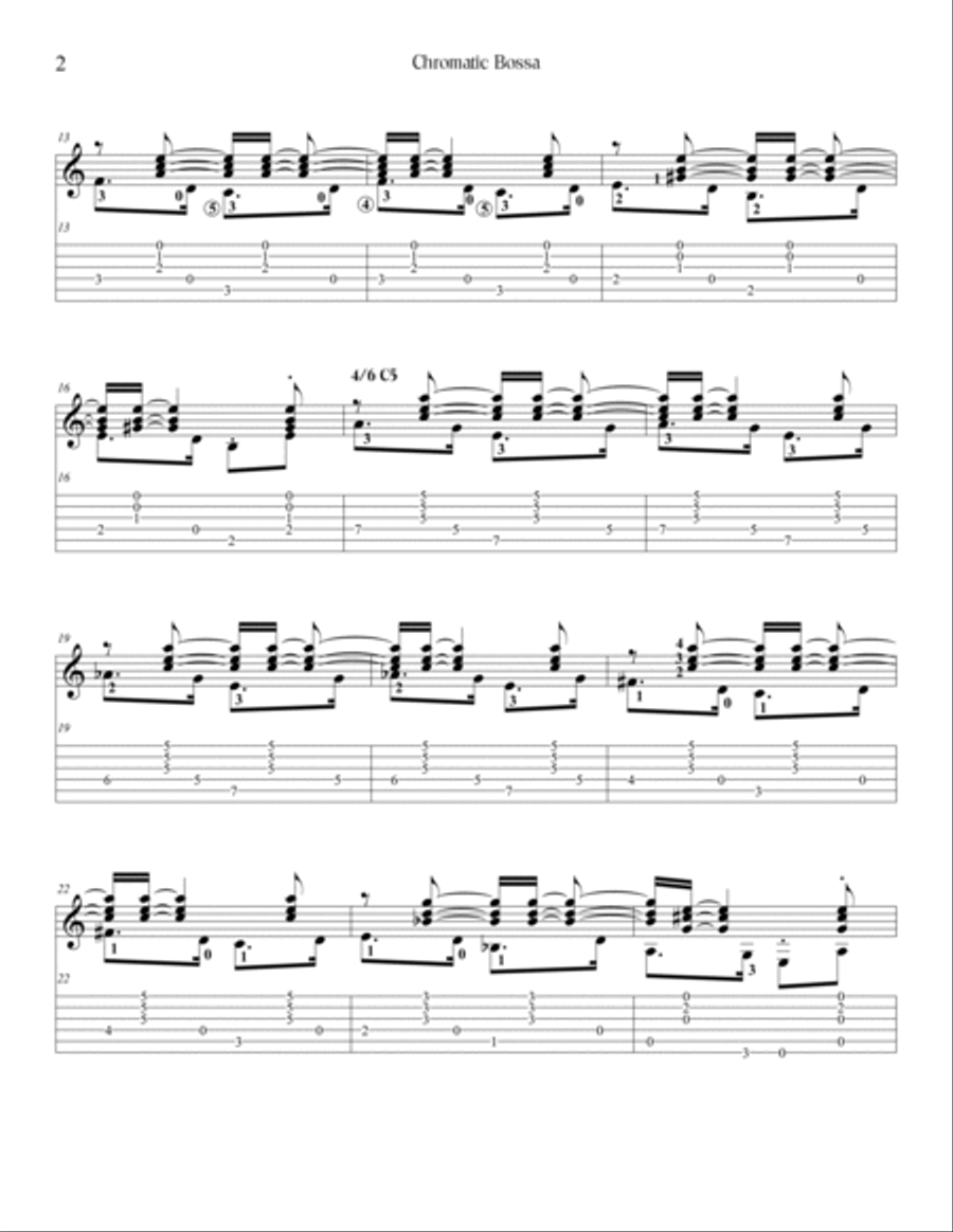 Chromatic Bossa (TAB) Electric Guitar scores gallery preview page 2