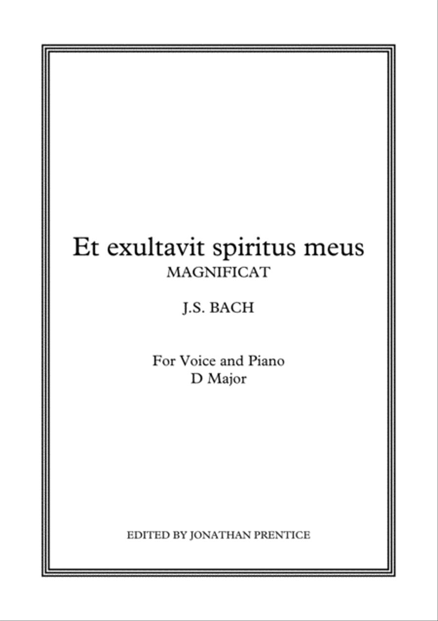 Et exultavit spiritus meus - Magnificat (D Major) Et exultavit spiritus meus - Magnificat (D Major) Voice scores gallery preview page 1