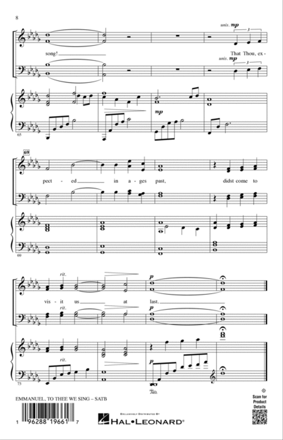 Emmanuel, To Thee We Sing 4-Part scores gallery preview page 7