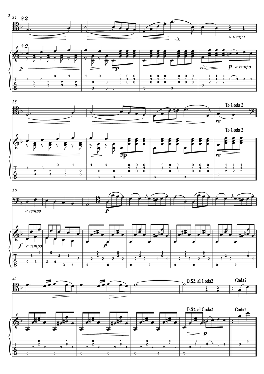 Cello and Guitar duet ΙΙI by Bergmiller String Duet scores gallery preview page 2
