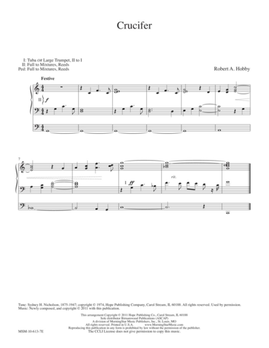 Crucifer Organ scores gallery preview page 1