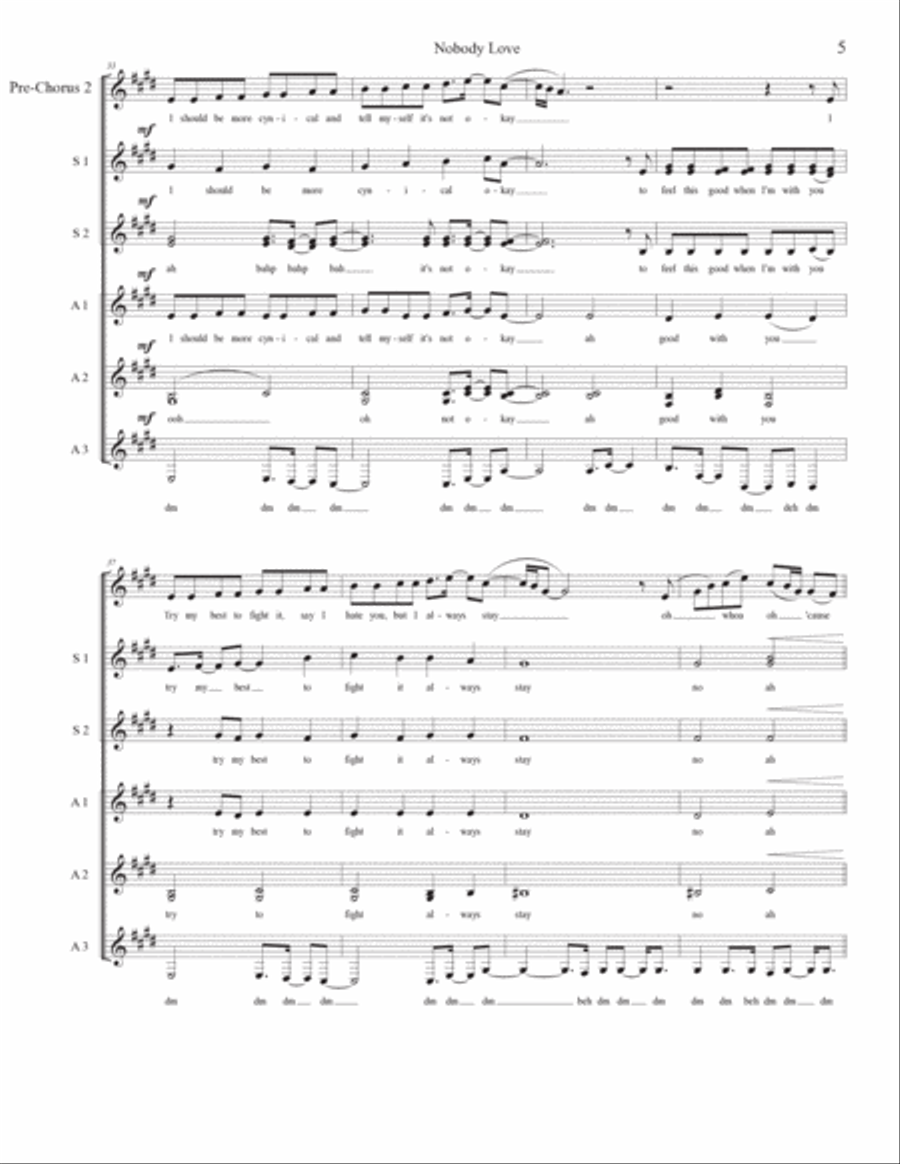 Nobody Love Nobody Love SSA scores gallery preview page 5