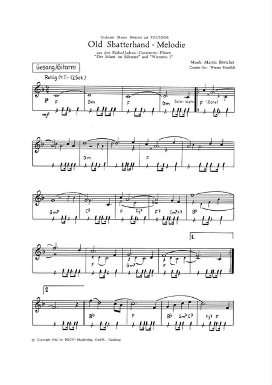 Old Shatterhand-Melodie Orchestra scores gallery preview page 6