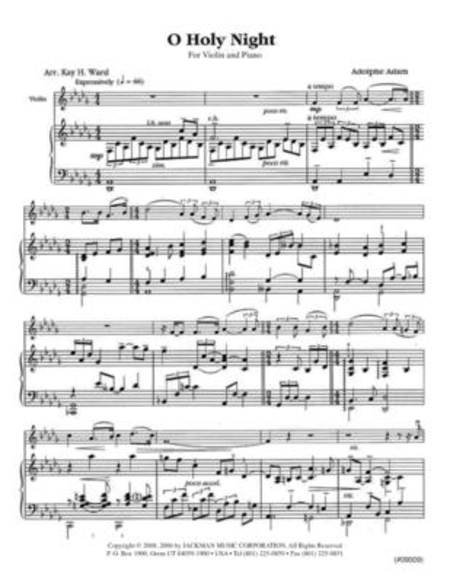 O Holy Night - Adv Violin and Piano Violin Solo - Sheet Music