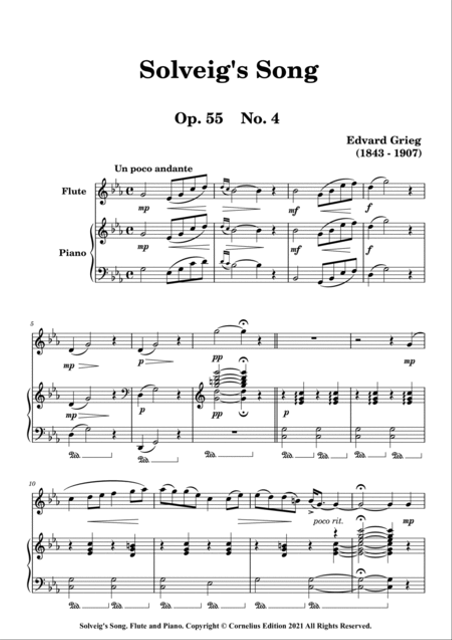 Solveig's Song (Solveigs sang) Small Ensemble scores gallery preview page 3