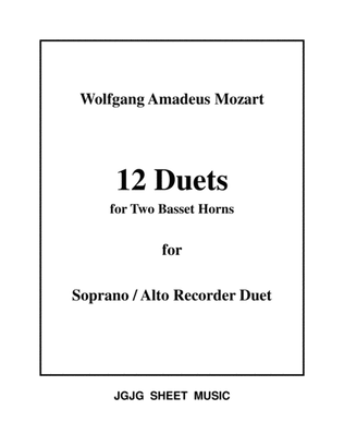 Twelve Mozart Duets for SA Recorders