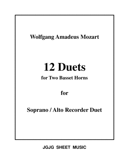 Twelve Mozart Duets for SA Recorders image number null
