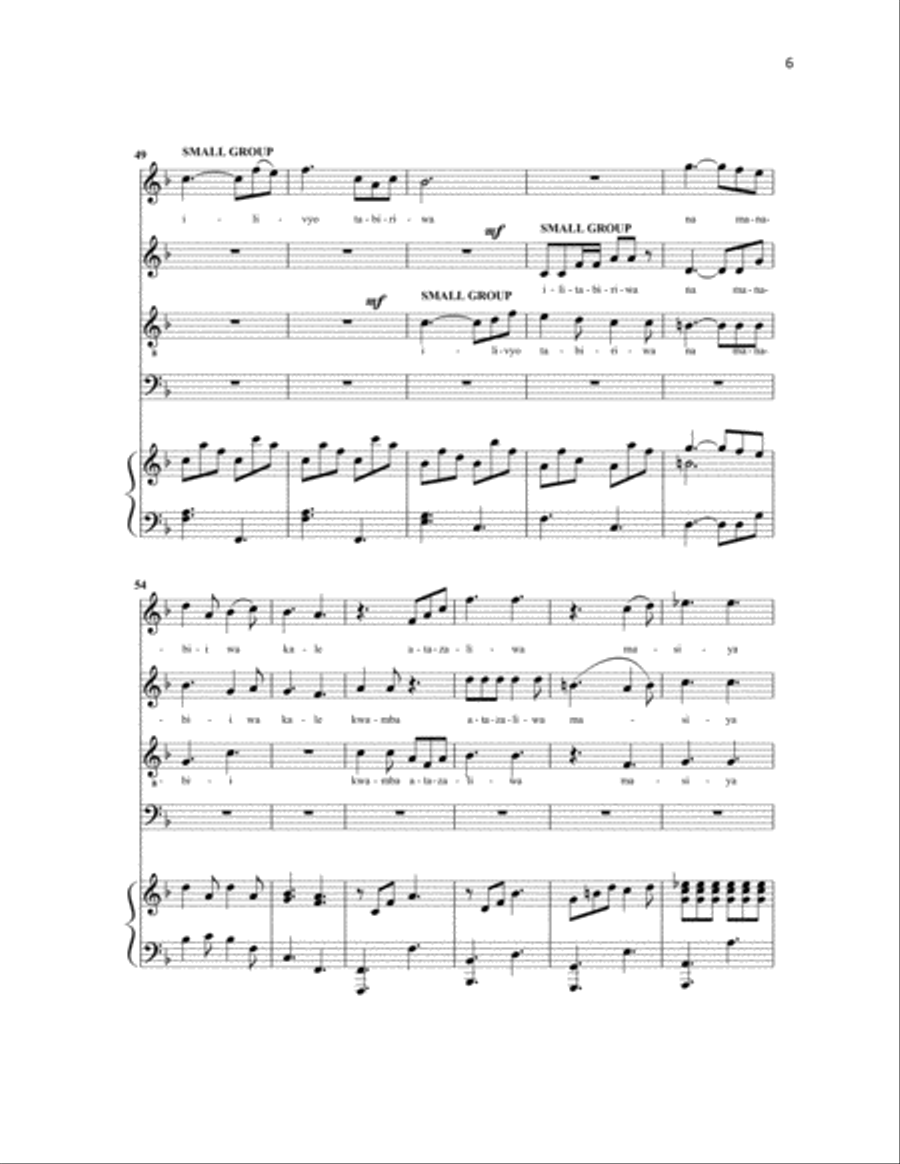 USIKU HUU USIKU HUU Voice scores gallery preview page 6