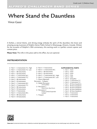 Book cover for Where Stand the Dauntless: Score