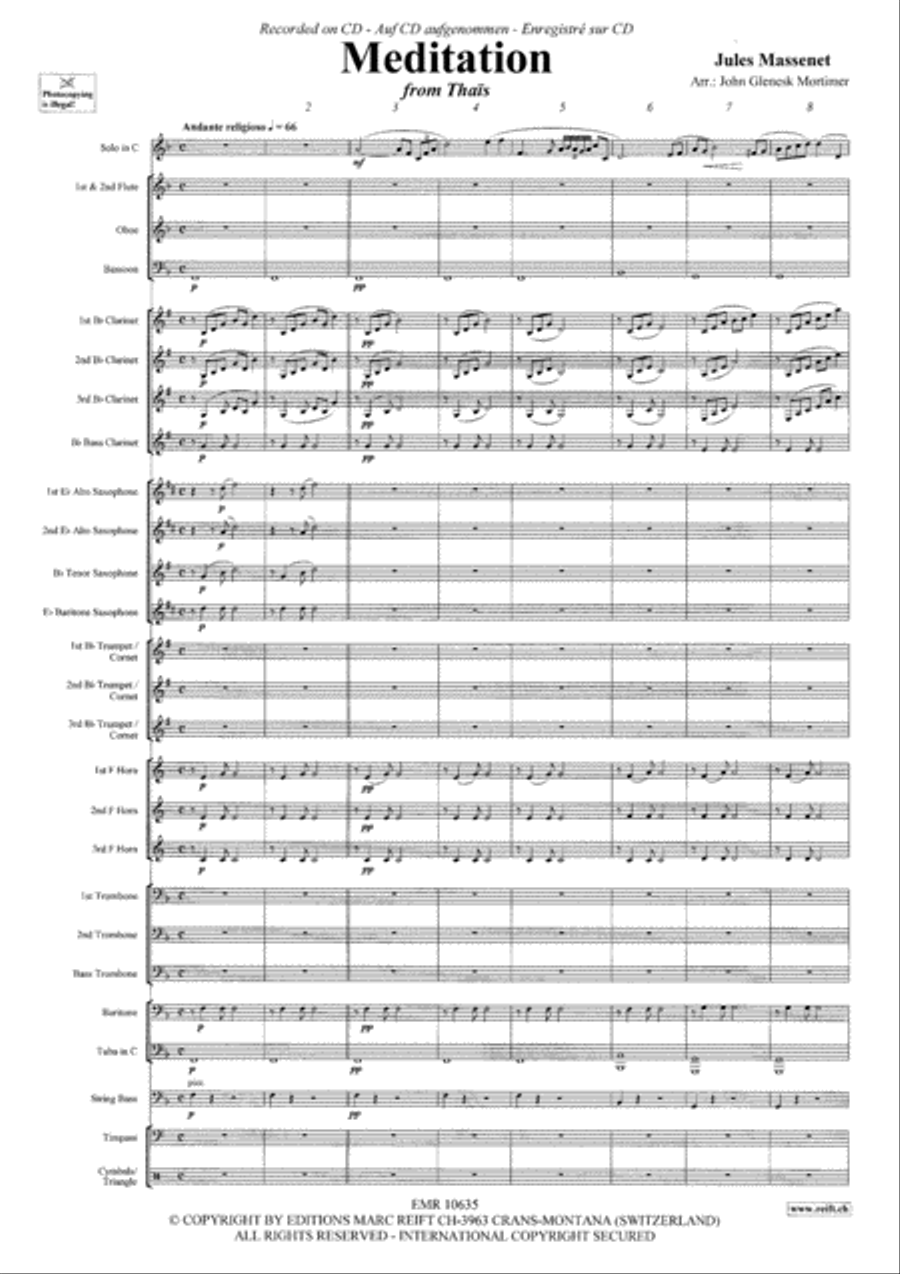 Meditation From Thais Concert Band scores gallery preview page 4