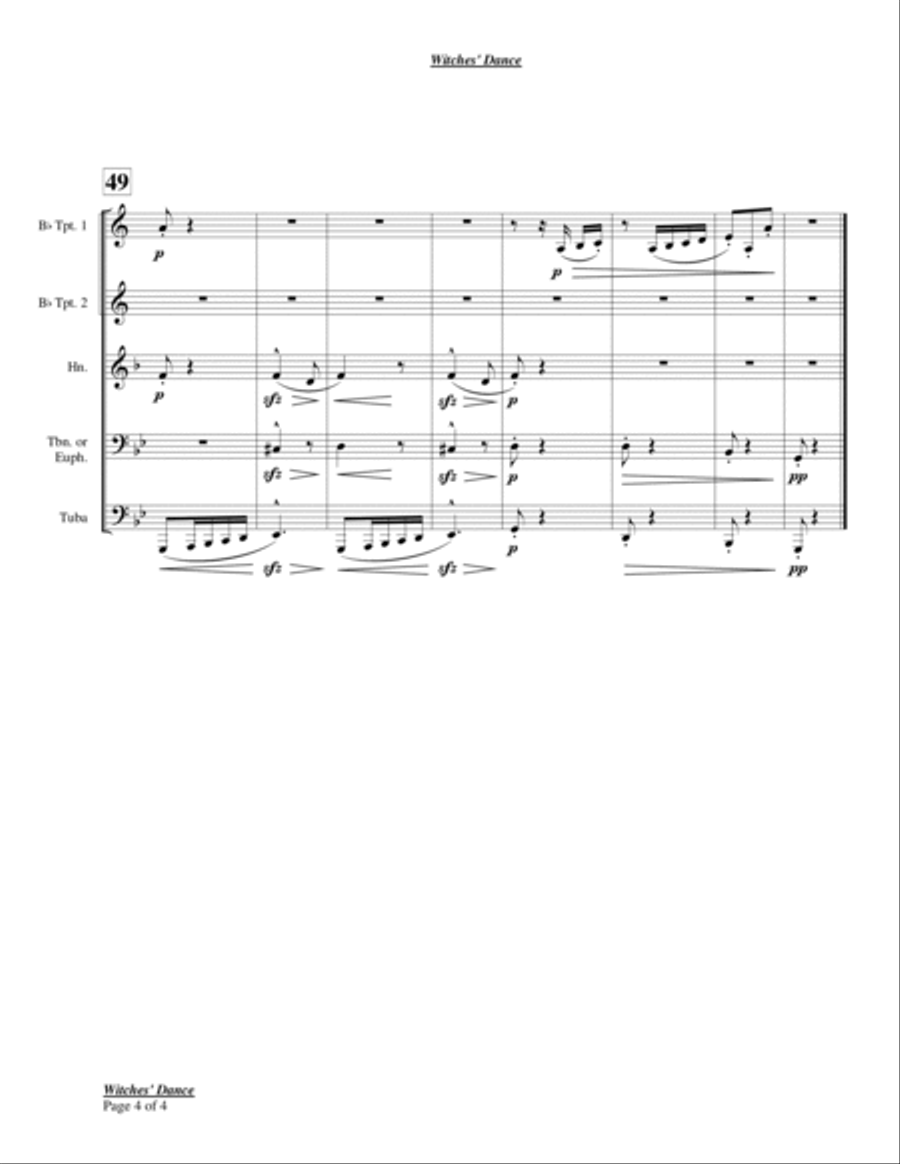 Witches' Dance Chamber Music scores gallery preview page 4