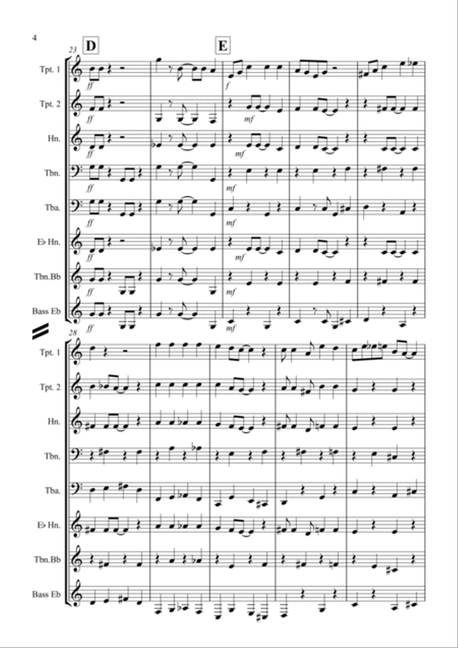 Burnie's Ragtime for Brass Quintet Brass Quintet scores gallery preview page 4