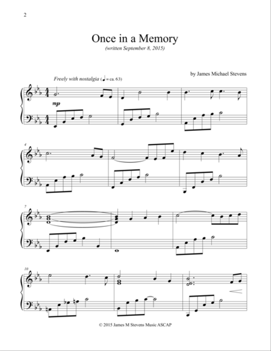 Once in a Memory Piano Solo scores gallery preview page 2