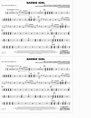 Barbie Girl (arr. Paul Murtha) - Multiple Bass Drums