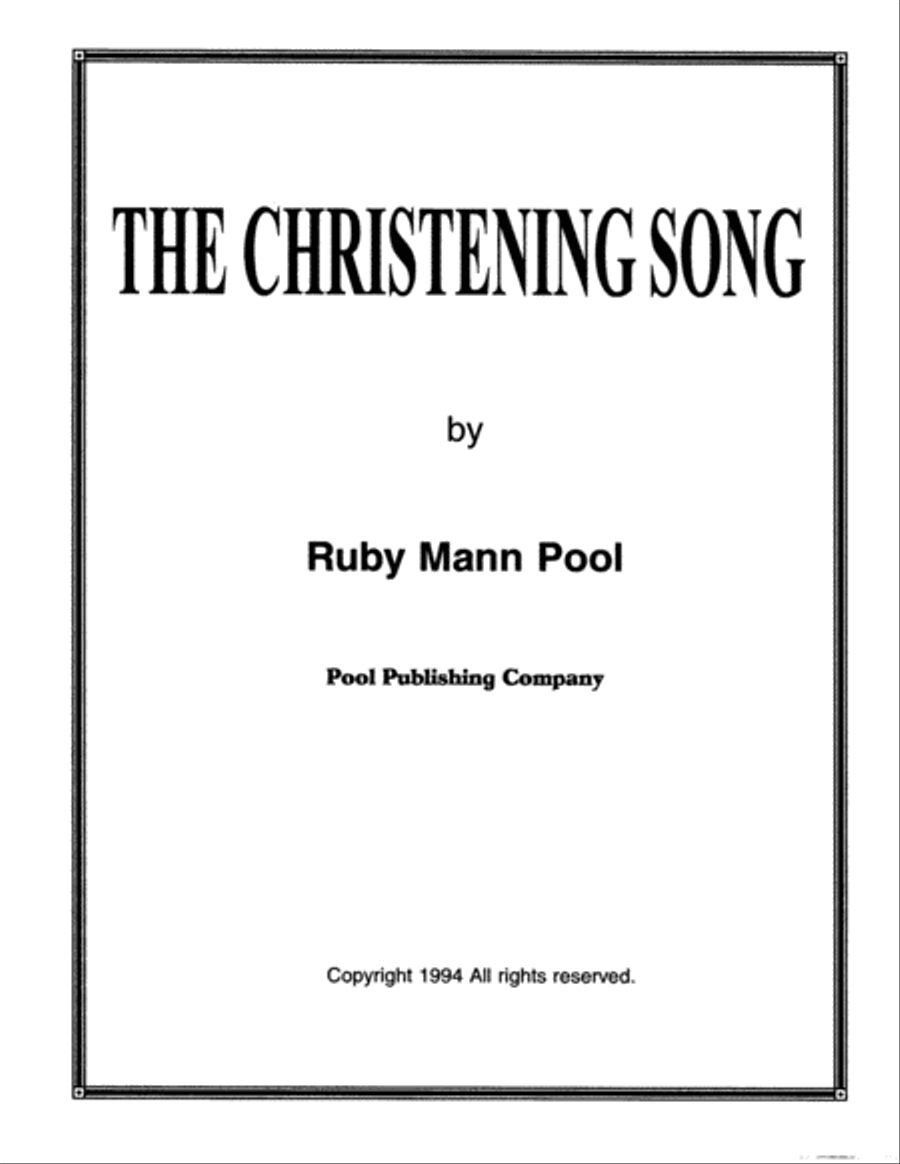 The Christening Song The Christening Song High Voice scores gallery preview page 1