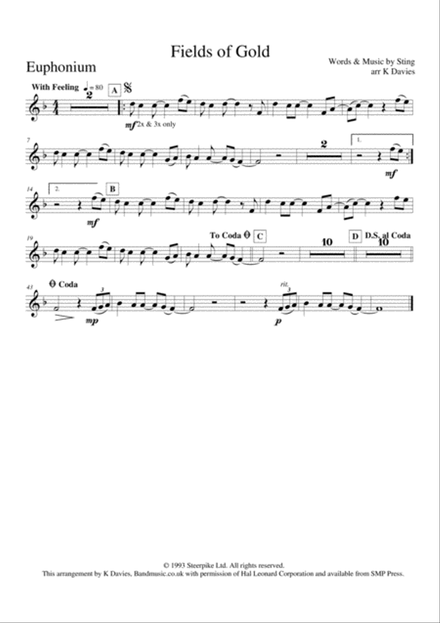 Fields Of Gold Small Ensemble scores gallery preview page 3