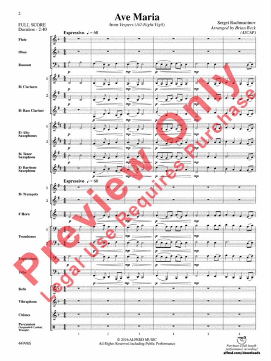 Ave Maria Concert Band scores gallery preview page 3