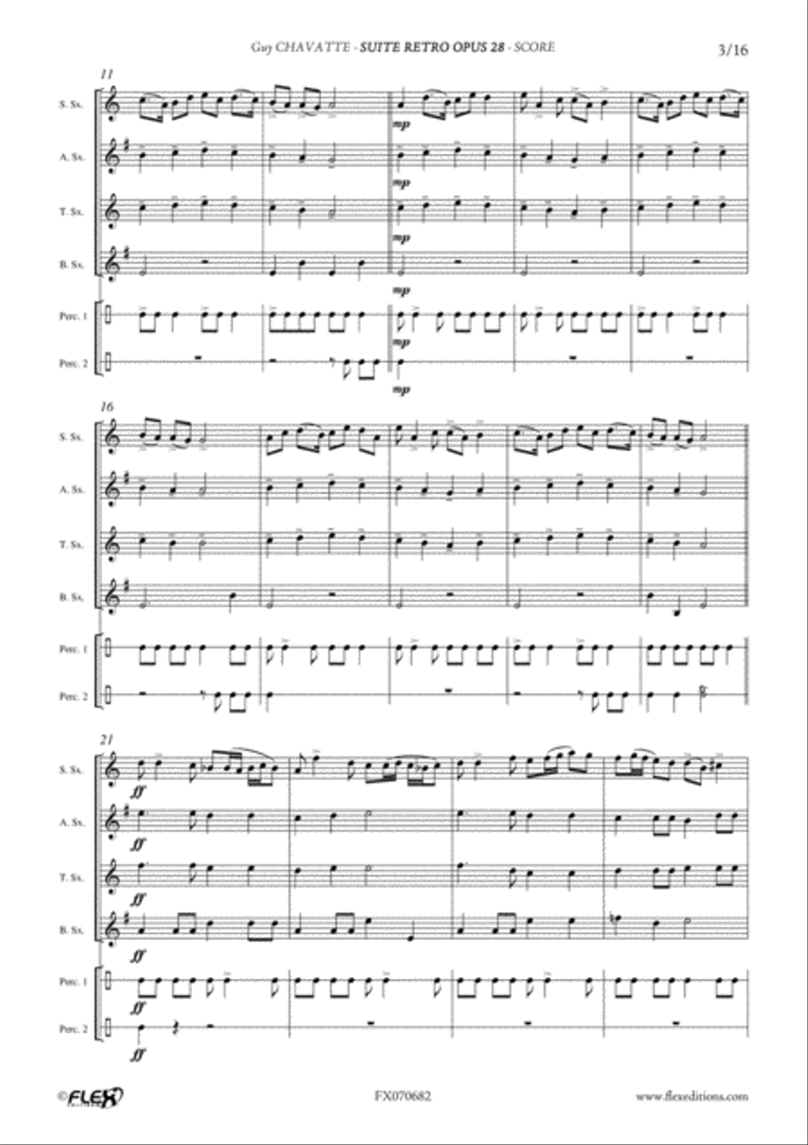 Suite Retro Opus 28 Baritone Saxophone scores gallery preview page 3