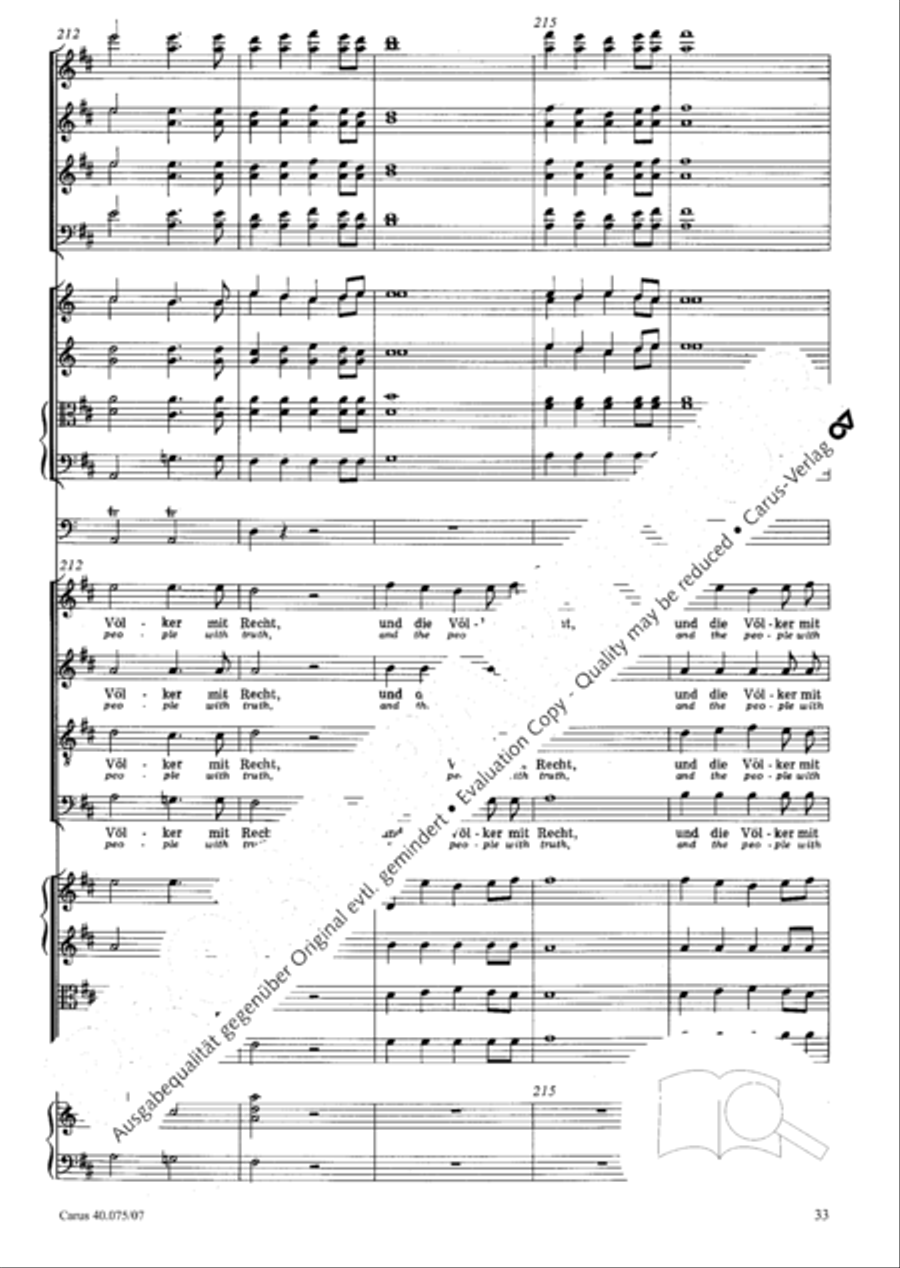 Psalm 98 (Der 98. Psalm) 4-Part scores gallery preview page 44