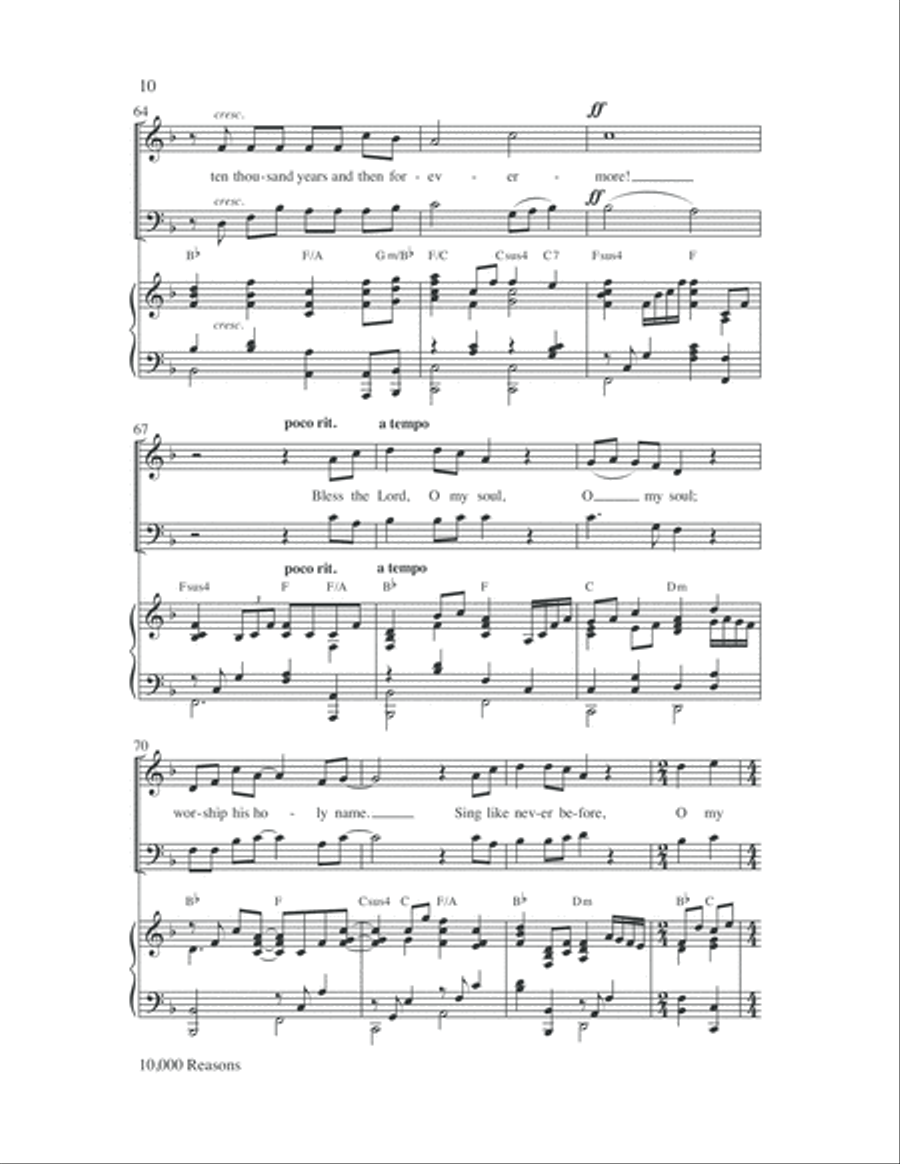 10,000 Reasons (Bless the Lord) 2-Part scores gallery preview page 10