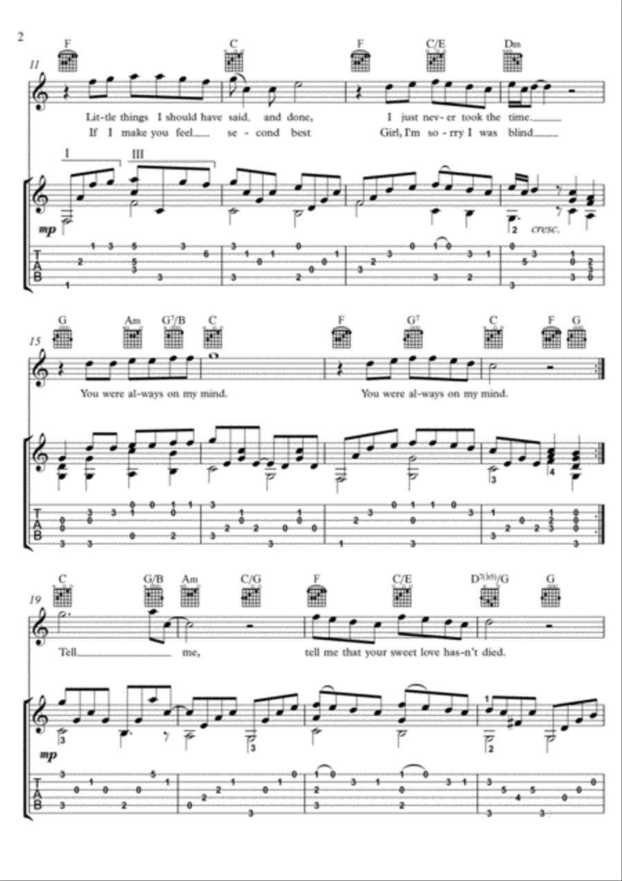 Always On My Mind Electric Guitar scores gallery preview page 2
