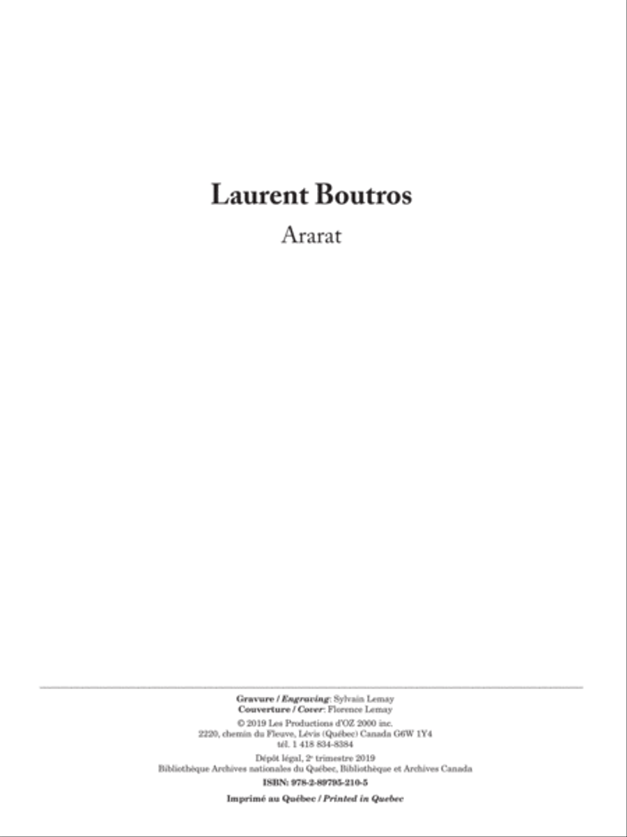 Ararat Clarinet scores gallery preview page 1