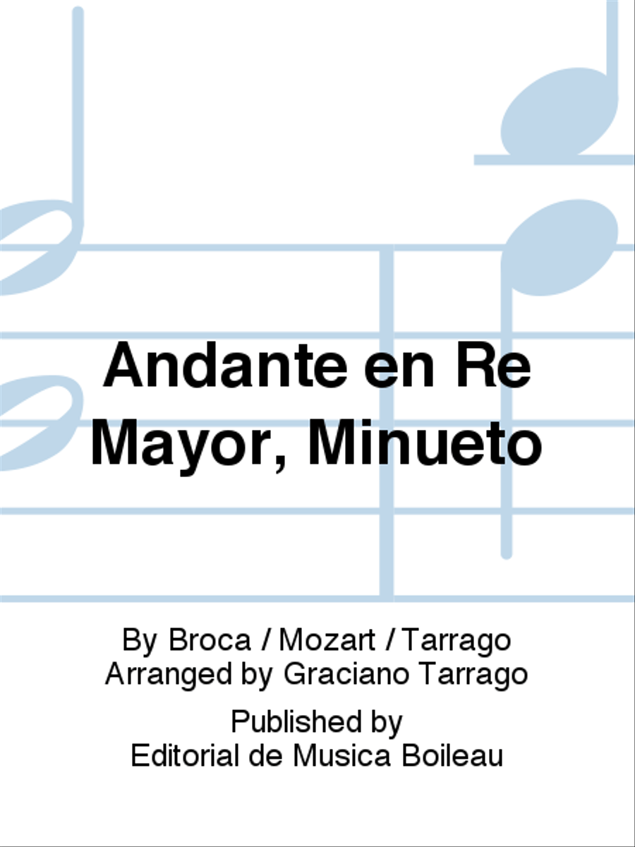 Andante en Re Mayor, Minueto Classical Guitar scores gallery preview page 1