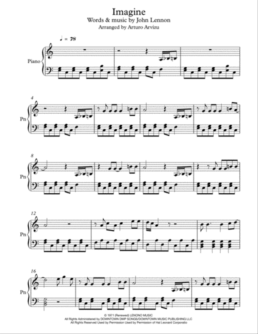 Imagine Easy Piano scores gallery preview page 1