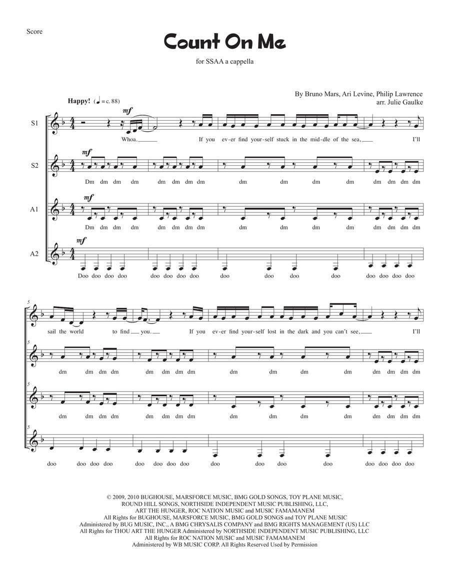 Count On Me SSAA scores gallery preview page 1