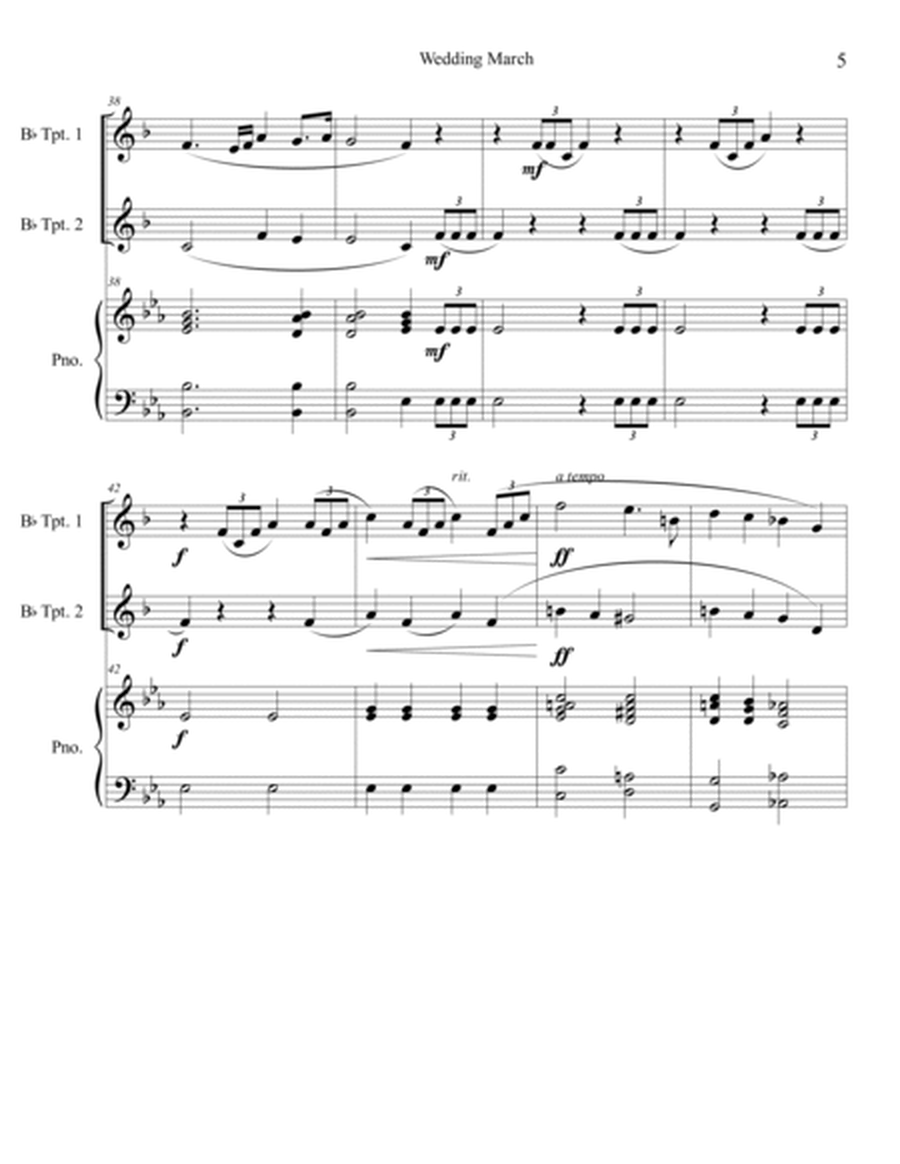 Wedding March (Trumpet Duet) with optional piano accompaniment image number null