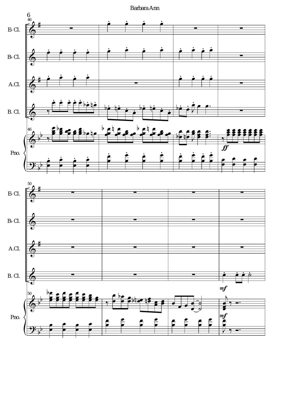 Barbara Ann B-Flat Clarinet scores gallery preview page 6