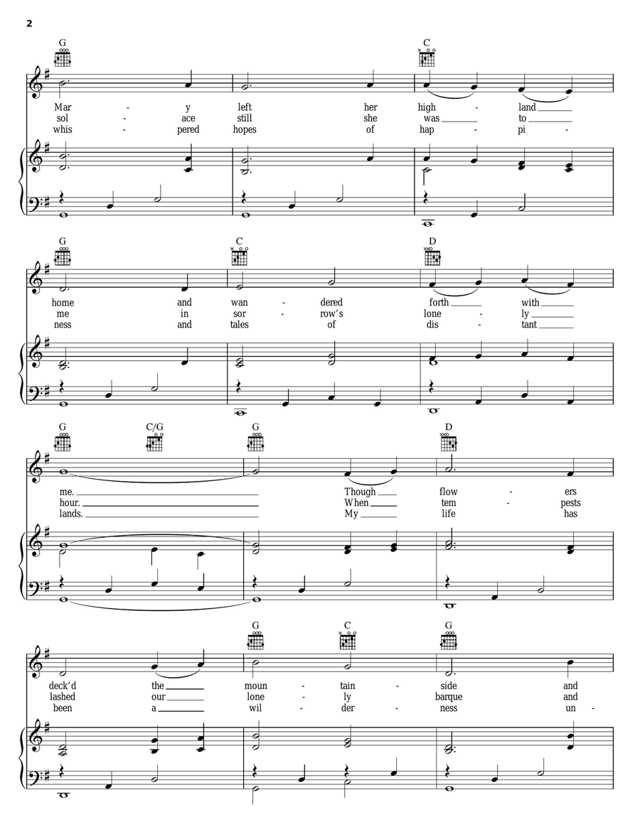 The Rose Of Allendale Piano, Vocal, Guitar scores gallery preview page 2