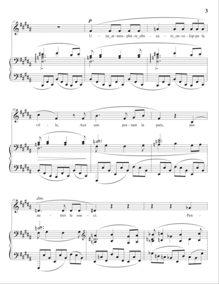 DEBUSSY: Recueillement (transposed to C minor) Piano, Vocal scores gallery preview page 4