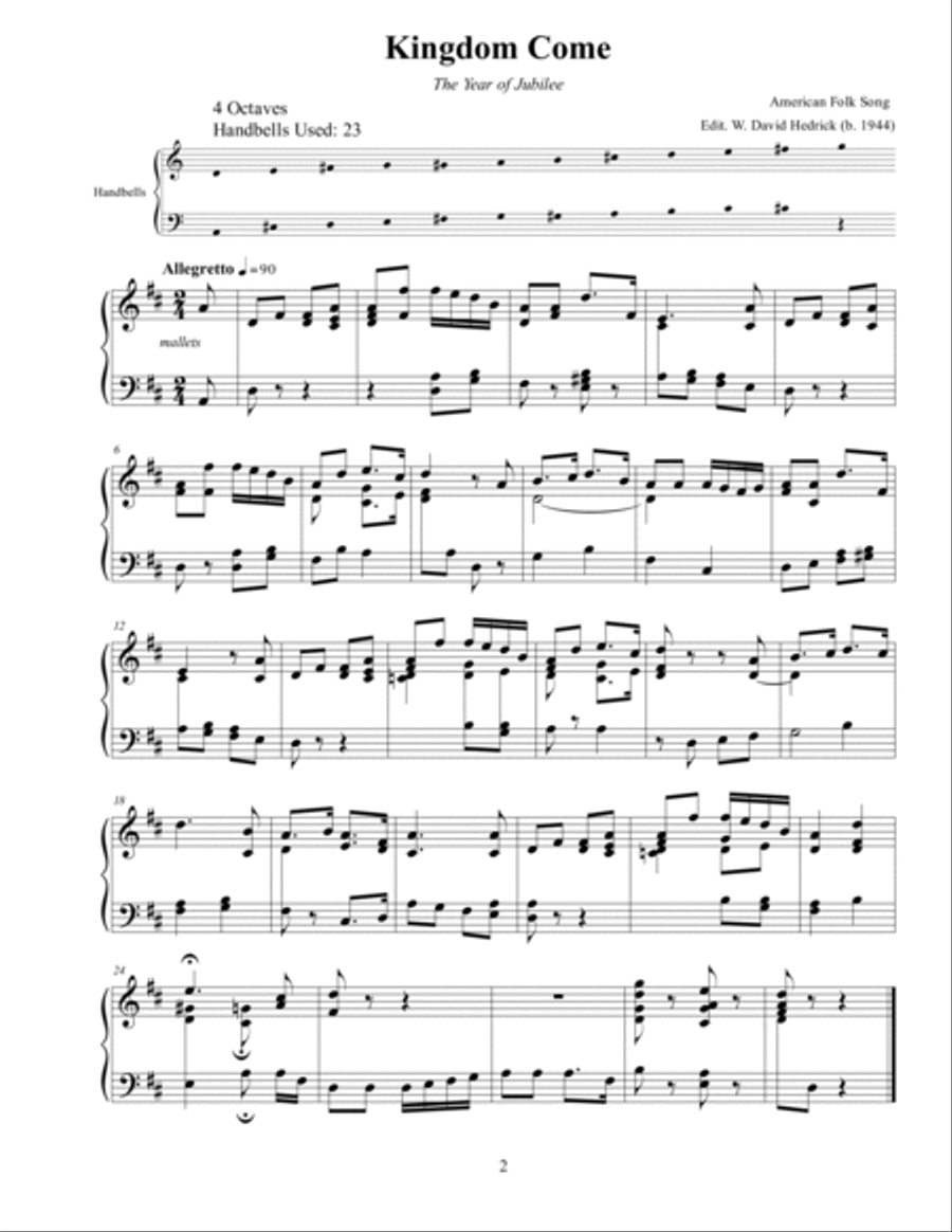 Twelve Famous Tunes for Handbell Choir (3 - 5 Octaves) 5-Octaves scores gallery preview page 3
