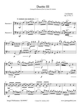 Stamitz: Duet Op. 27 No. 3 for Bassoon Duo