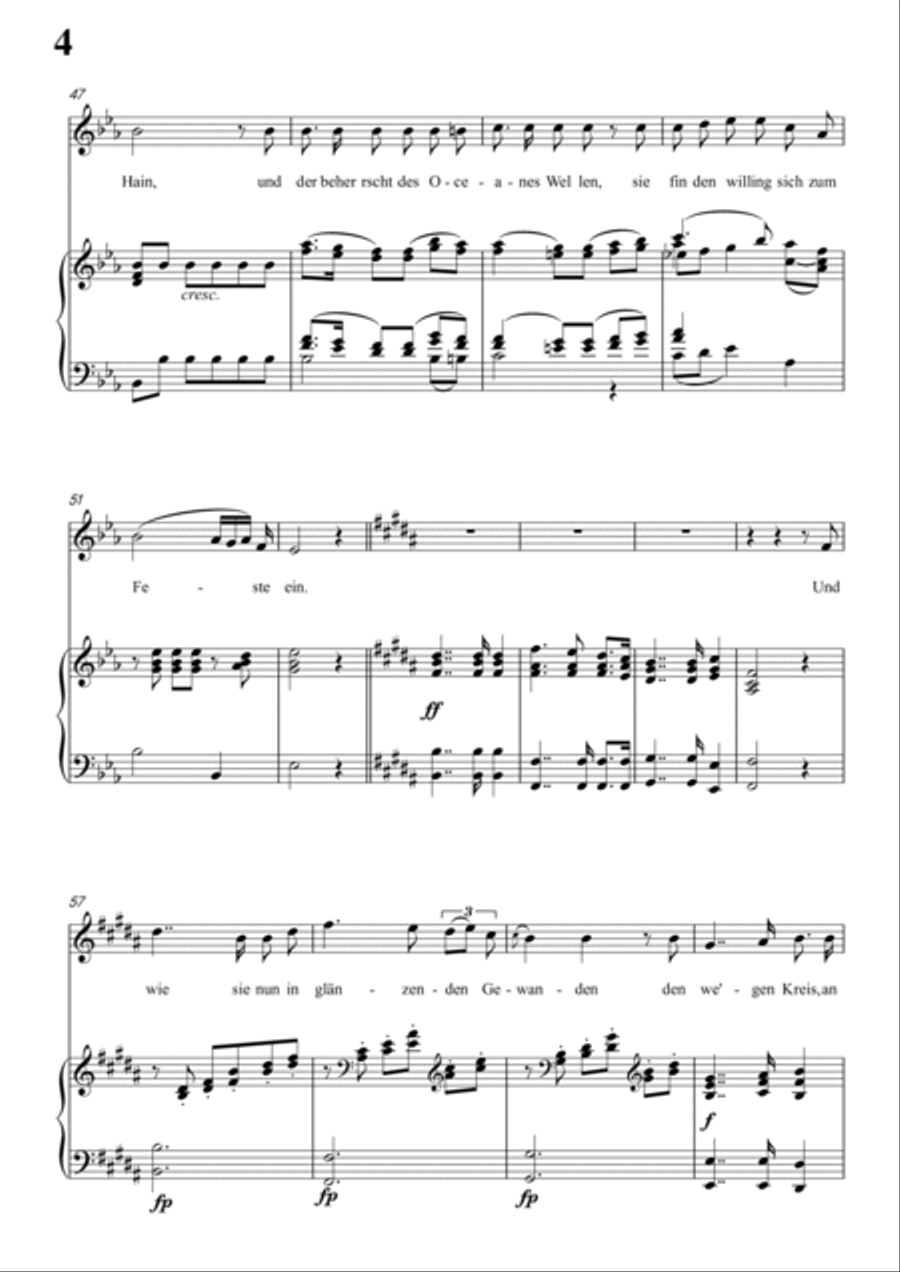 Schubert-Uraniens Flucht(Urania's Flight),D.554 in bA for Vocal and Piano Voice scores gallery preview page 5
