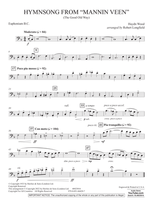 Hymnsong from "Mannin Veen" (arr. Robert Longfield) - Euphonium in Bass Clef
