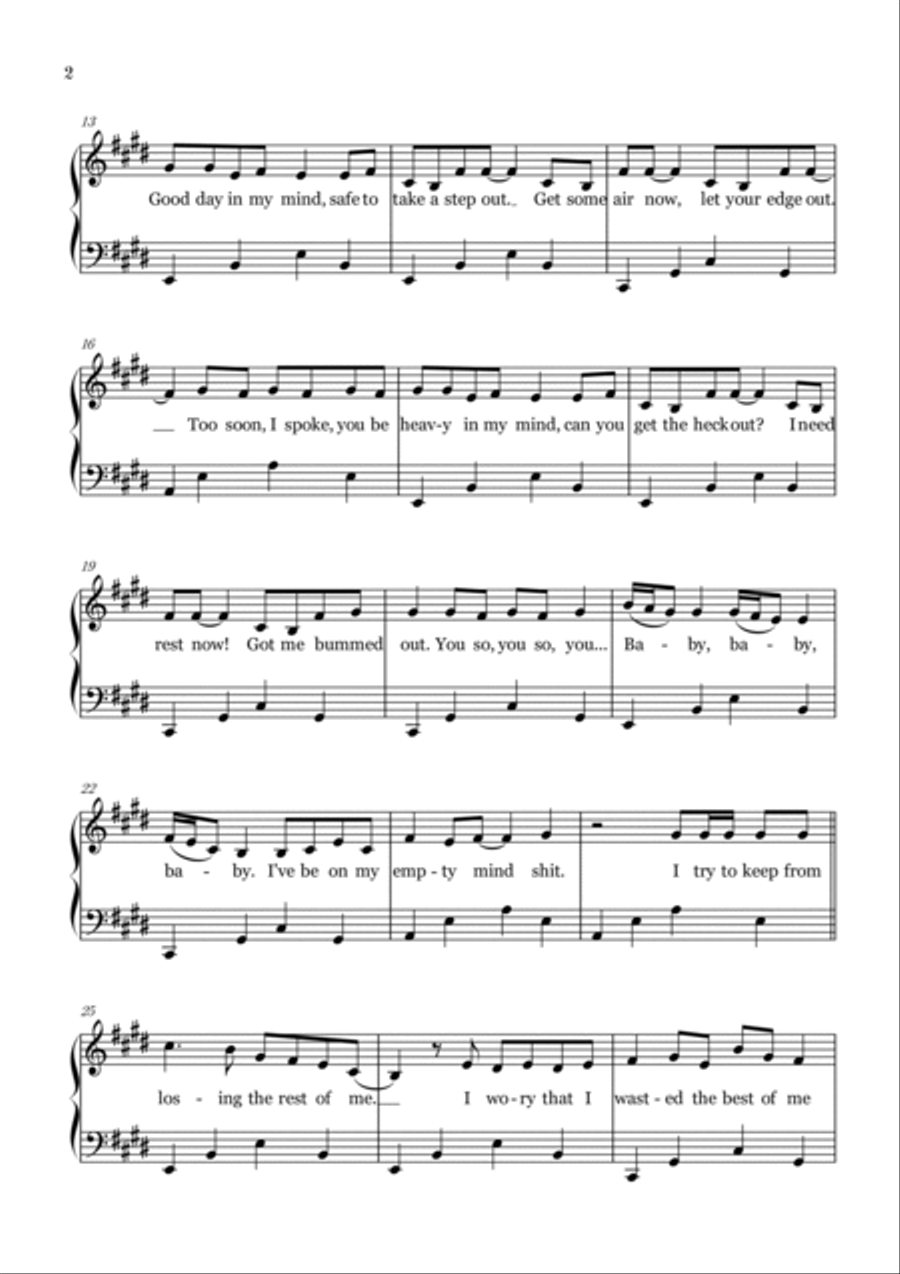 Good Days Piano Solo scores gallery preview page 2