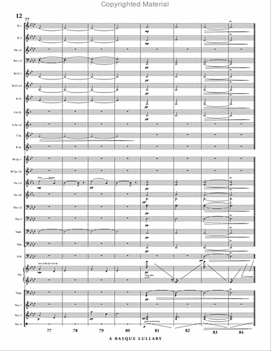 A Basque Lullaby Concert Band scores gallery preview page 13