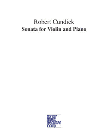 Robert Cundick : Sonata for Violin and Piano